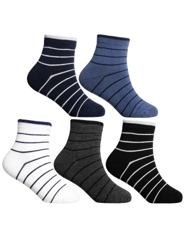 Chłopięce skarpetki długie bawełniane w paski 5-pak