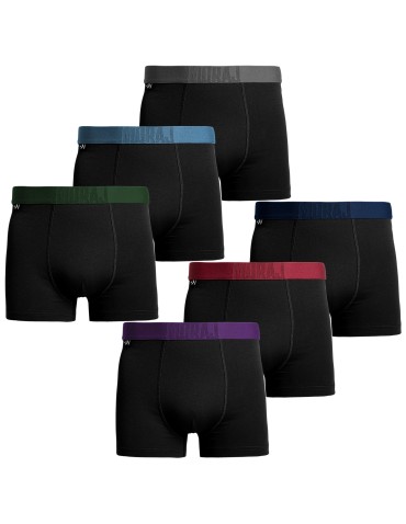 Bokserki męskie dopasowane z bawełny czesanej klasyczne gładkie 6-pak