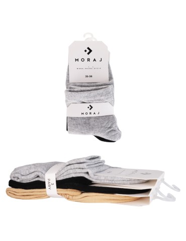 Skarpetki za kostkę - Skarpetki damskie klasyczne do kostki bawełniane 3-pak WIELOKOLOROWY - produkt 5