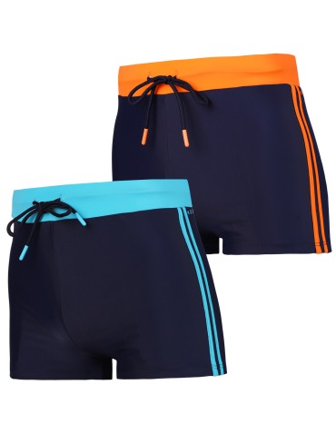 Nowości - Kąpielówki męskie spodenki na basen plażę dopasowane wygodne NIEBIESKI - produkt 4