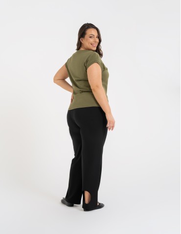 Koszulki i T-shirty - Bluzka damska bawełniana o luźnym fasonie KHAKI - produkt 8