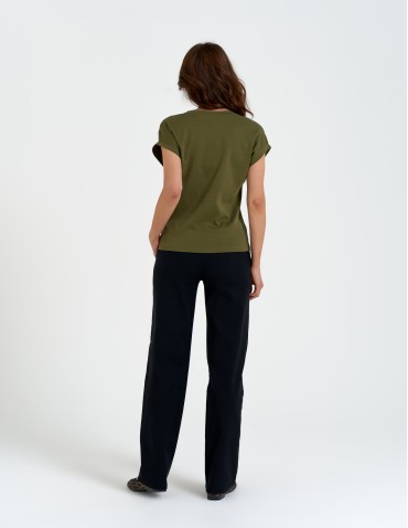 Koszulki i T-shirty - Bluzka damska bawełniana o luźnym fasonie KHAKI - produkt 9