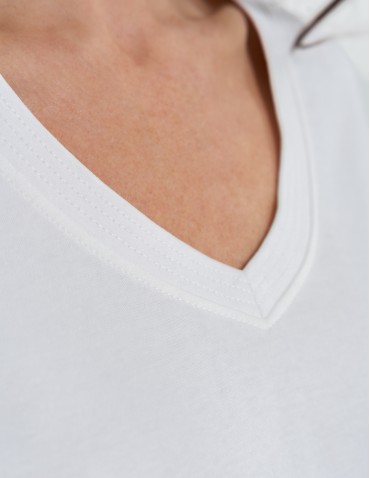 Koszulki i T-shirty - Bluzka damska bawełniana o luźnym fasonie BIAŁY - produkt 10