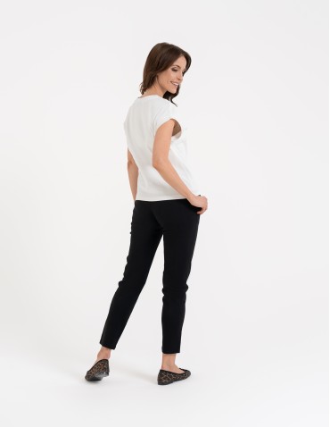 Koszulki i T-shirty - Bluzka damska bawełniana o luźnym fasonie BIAŁY - produkt 18