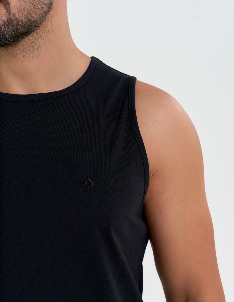 Tank Topy - Tank top męski bawełniany koszulka bez rękawów CZARNY  - produkt moraj.pl 4