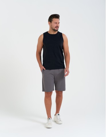 Tank Topy - Tank top męski bawełniany koszulka bez rękawów CZARNY - produkt 6