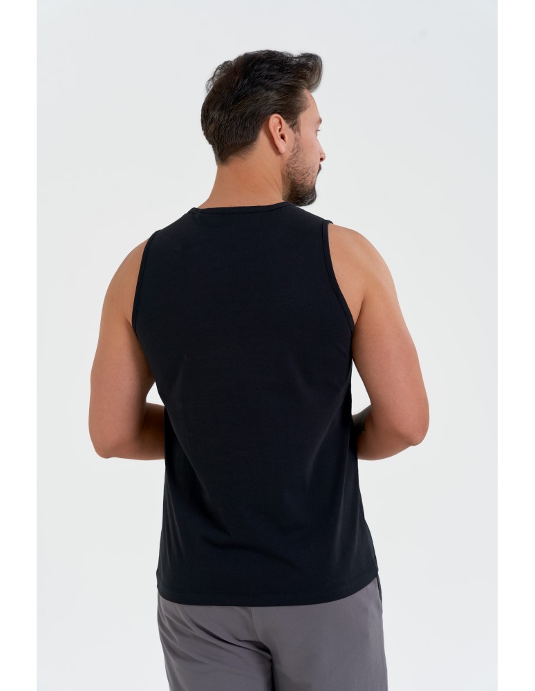 Tank Topy - Tank top męski bawełniany koszulka bez rękawów CZARNY  - produkt moraj.pl 7