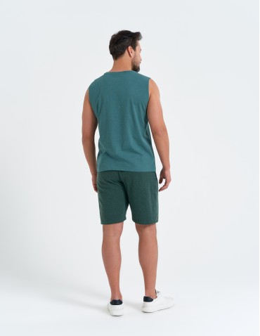 Koszulki i Tank Topy - Koszulka męska tank top bez rękawów luźna ZIELONY - produkt 4