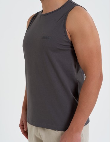 Tank Topy - Tank top męski koszulka bez rękawów bawełniana 100% SZARY - produkt 4