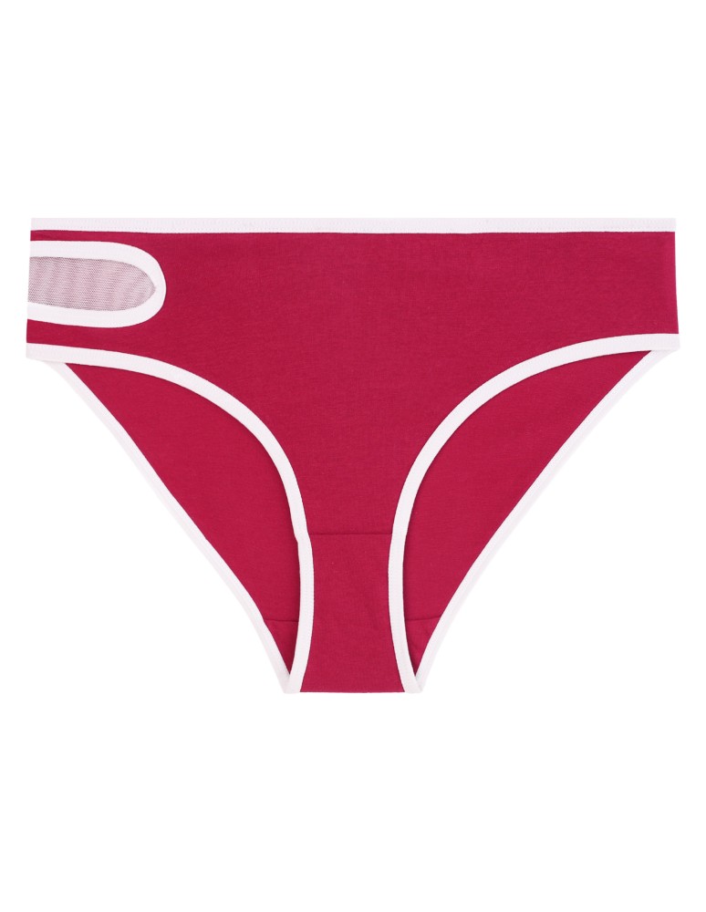 Majtki figi - Damskie figi bikini z bawełny czesanej z siateczkową wstawką 4-pak WIELOKOLOROWY  - produkt moraj.pl 5