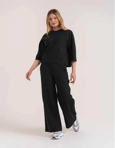 Bluza dresowa damska o luźnym kroju bez kaptura