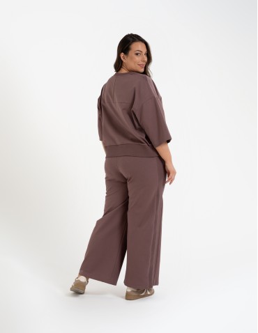 Bluza dresowa damska o luźnym kroju bez kaptura  - produkt 2