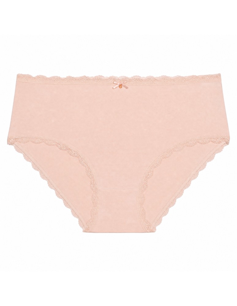 Majtki z wysokim stanem - Majtki damskie maxi bikini bawełniane z koronką komplet 5-pak WIELOKOLOROWY - produkt moraj.pl 5