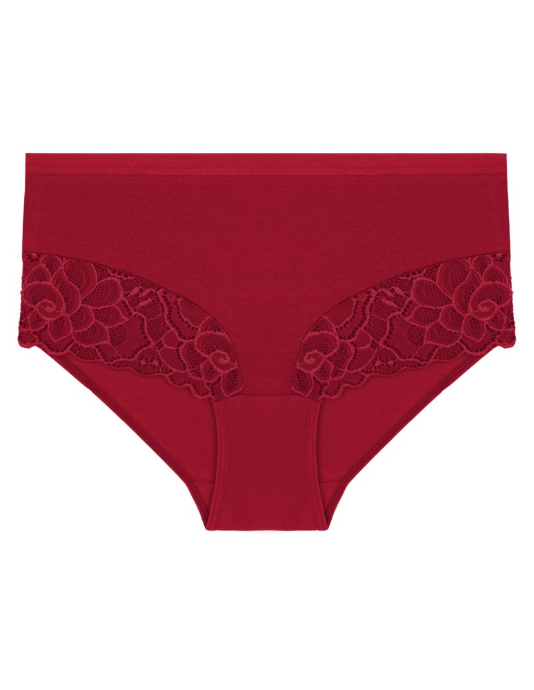 Majtki figi - Majtki damskie maxi bikini bawełniane z wysokim stanem i kwiatową koronką 4-pak WIELOKOLOROWY  - produkt moraj.pl 3