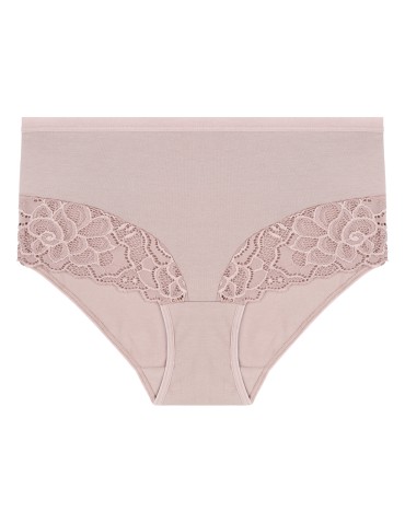 Majtki figi - Majtki damskie maxi bikini bawełniane z wysokim stanem i kwiatową koronką 4-pak WIELOKOLOROWY - produkt 5