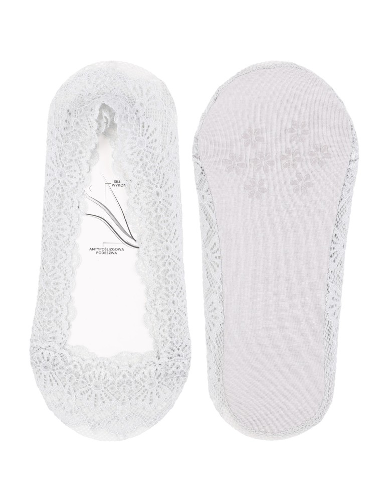 Mikrostopki - Skarpetki damskie koronkowe mikrostopki eleganckie do balerinek zestaw 3-pak WIELOKOLOROWY  - produkt moraj.pl 5