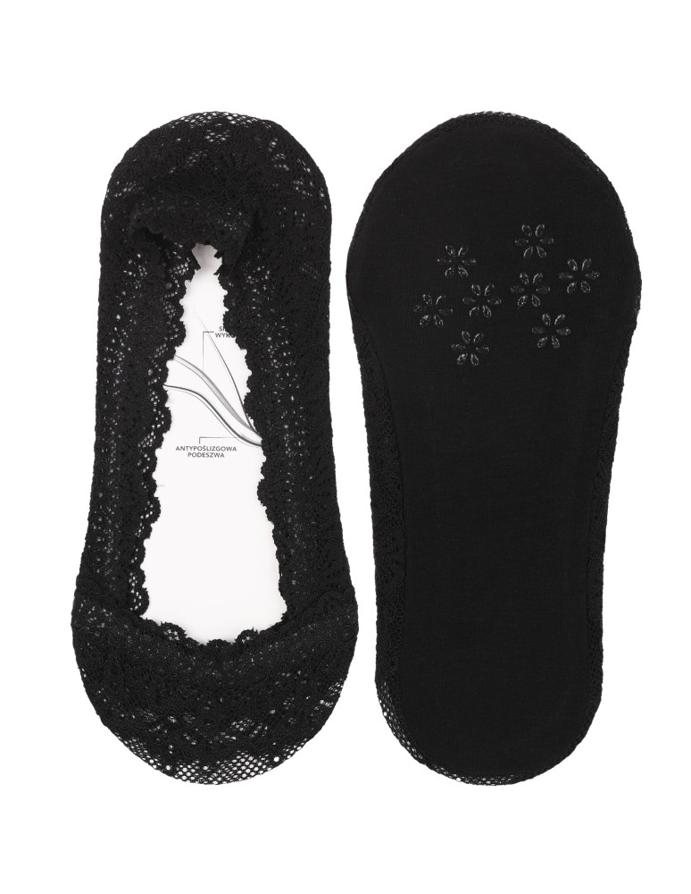 Mikrostopki - Skarpetki damskie koronkowe mikrostopki eleganckie do balerinek zestaw 3-pak WIELOKOLOROWY  - produkt moraj.pl 6