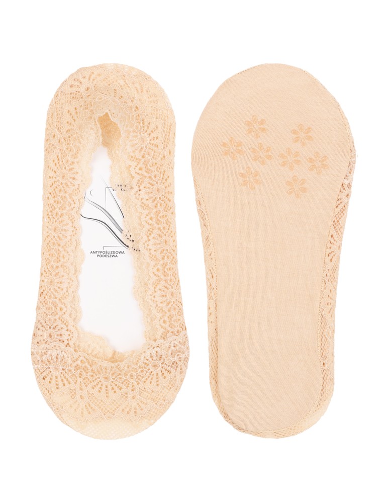 Mikrostopki - Skarpetki damskie koronkowe mikrostopki eleganckie do balerinek zestaw 3-pak WIELOKOLOROWY  - produkt moraj.pl 7