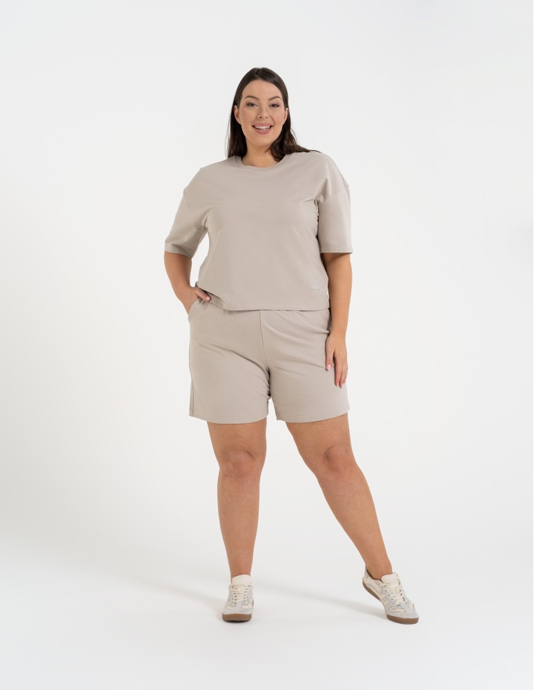 Koszulki z krótkim rękawem - T-shirt damski o luźnym kroju z napisami SZARY  - produkt moraj.pl 2