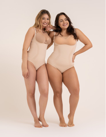 Body - Body modelujące damskie mocno kompresyjne z odpinanymi ramiączkami BEŻOWY - produkt 13