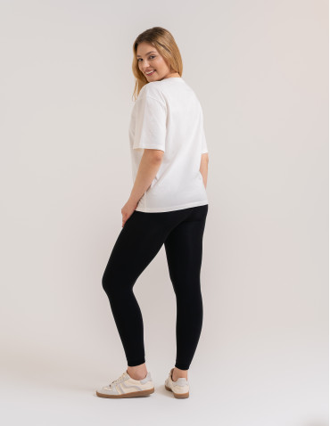 LEGGINSY - Damskie legginsy ocieplane z futerkiem i wysokim stanem CZARNY - produkt 3