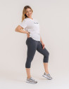 Klasyczne legginsy 3/4 damskie peach touch SZARY