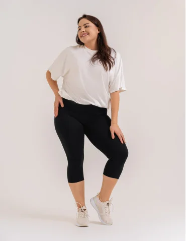 Klasyczne legginsy 3/4 damskie plus size peach touch