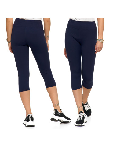 Legginsy damskie - Klasyczne legginsy 3/4 damskie plus size peach touch GRANATOWY - produkt 3