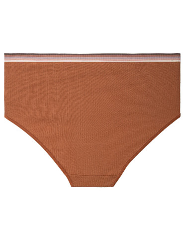 Majtki z wysokim stanem - Majtki damskie wygodne maxi bikini prążkowane bawełniane 3-pak WIELOKOLOROWY - produkt 5