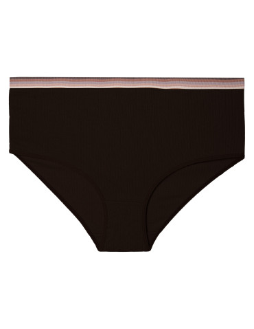 Majtki z wysokim stanem - Majtki damskie wygodne maxi bikini prążkowane bawełniane 3-pak WIELOKOLOROWY - produkt 3