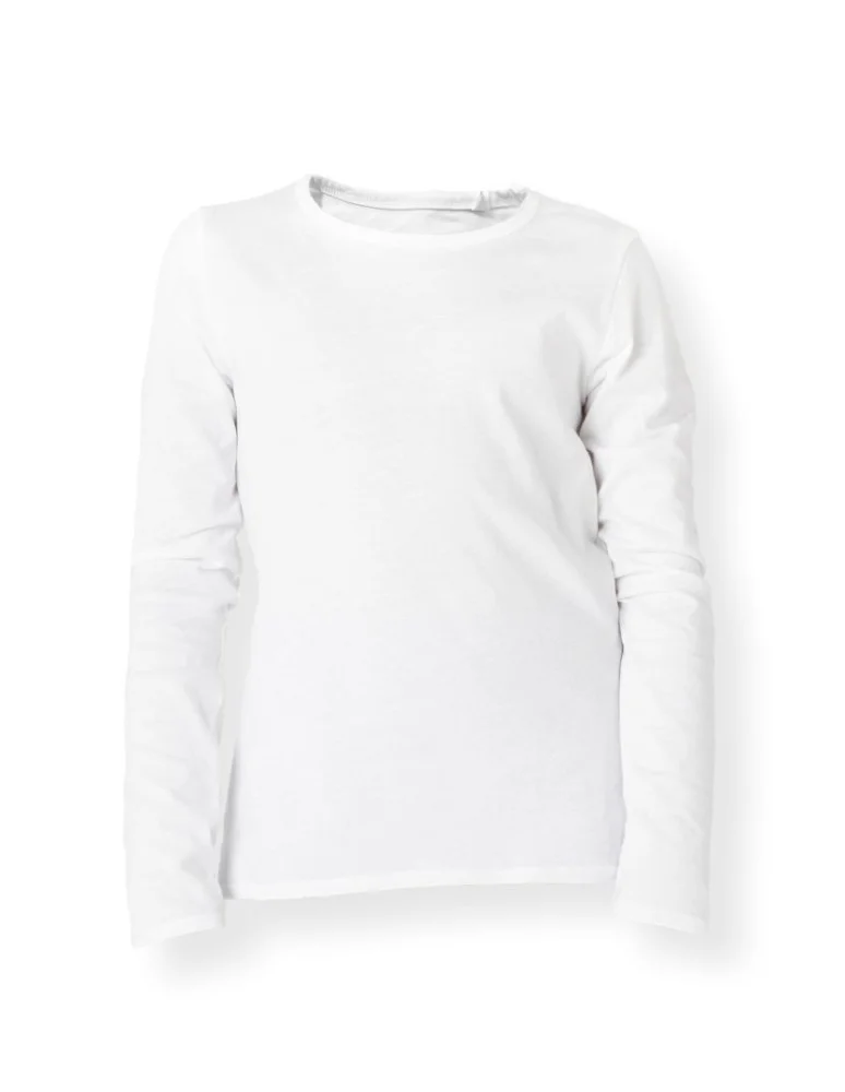 Dzieci - Bluzka dziecięca longsleeve bawełniana z długim rękawem BIAŁY - produkt moraj.pl 2