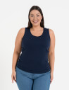 Koszulka damska na ramiączkach Tank-Top bawełniana Plus Size JASNY SZARY