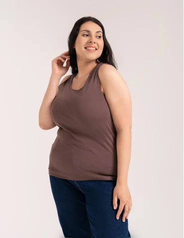 Koszulka damska na ramiączkach Tank-Top bawełniana Plus Size