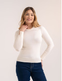 Sweter damski miękki w dotyku z wiskozy klasyczny bez wzoru