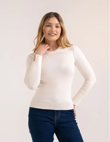 Sweter damski miękki w dotyku z wiskozy klasyczny bez wzoru