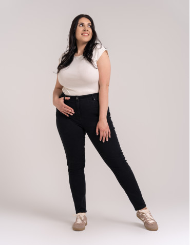 Spodnie damskie - Spodnie damskie skinny z wysokim stanem CZARNY - produkt 10