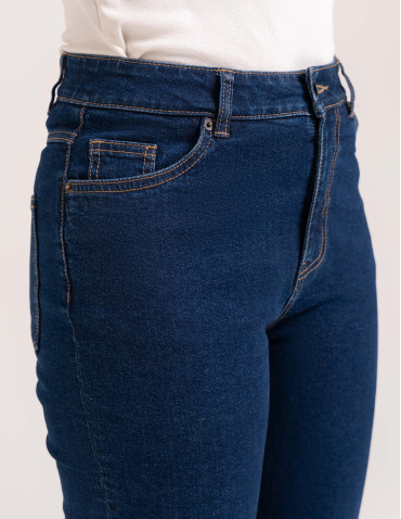 Spodnie damskie - Damskie spodnie jeansowe mom fit GRANATOWY - produkt 6