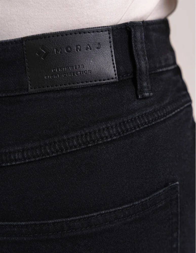 Jeansy - Damskie spodnie jeansowe mom fit CZARNY - produkt moraj.pl 7