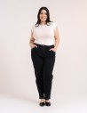 Damskie spodnie jeansowe mom fit CZARNY