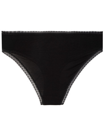 Majtki damskie figi bikini wiskozowe wykończone koronkową lamówką 3-pak - produkt 2