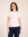 Koszulka damska bawełna Premium T-shirt dekolt okrągły BIAŁY
