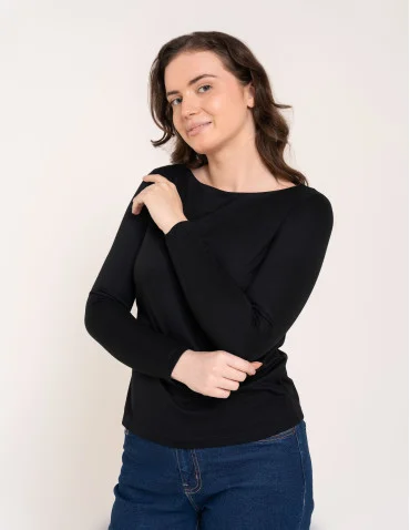 Bluzka damska z wiskozy długi rękaw miękka w dotyku longsleeve
