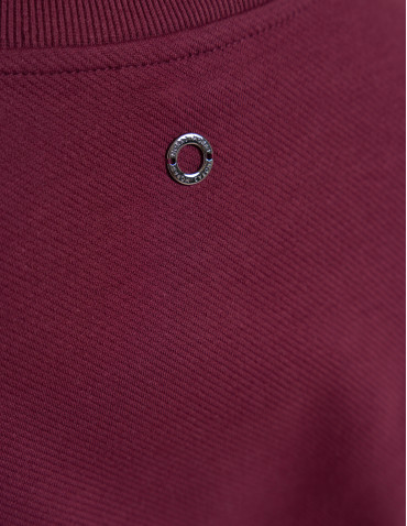Bluzy damskie - Wygodna bluza damska rozpinana z dzianiny lacoste z kieszeniami BORDOWY - produkt 8