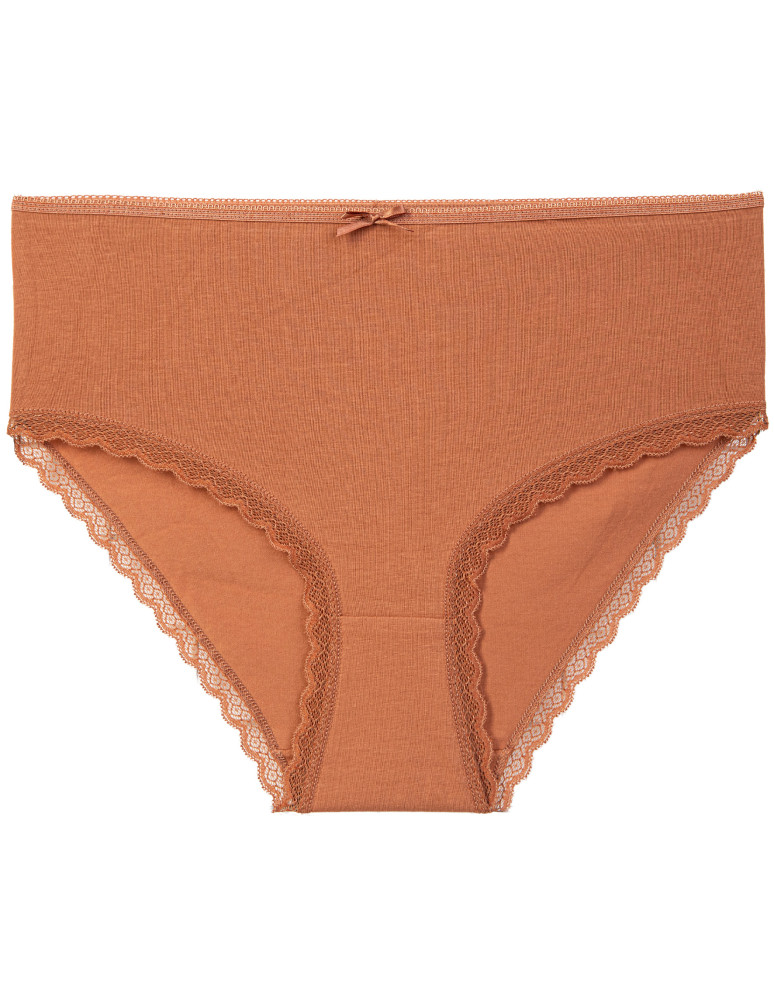 Majtki z wysokim stanem - Majtki damskie bikini maxi z wysokim stanem z delikatną koronką WIELOKOLOROWY  - produkt moraj.pl 2