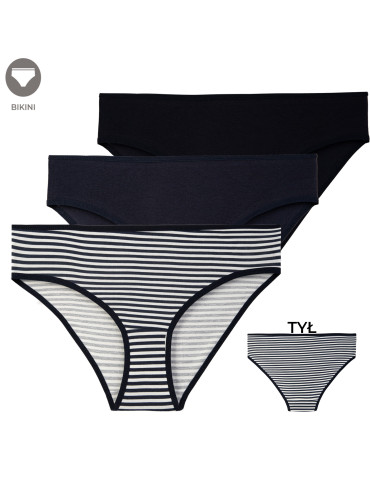 Zestaw komfortowych fig damskich bawełniany komplet bikini 3-pak