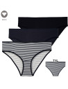 Zestaw komfortowych fig damskich bawełniany komplet bikini 3-pak WIELOKOLOROWY