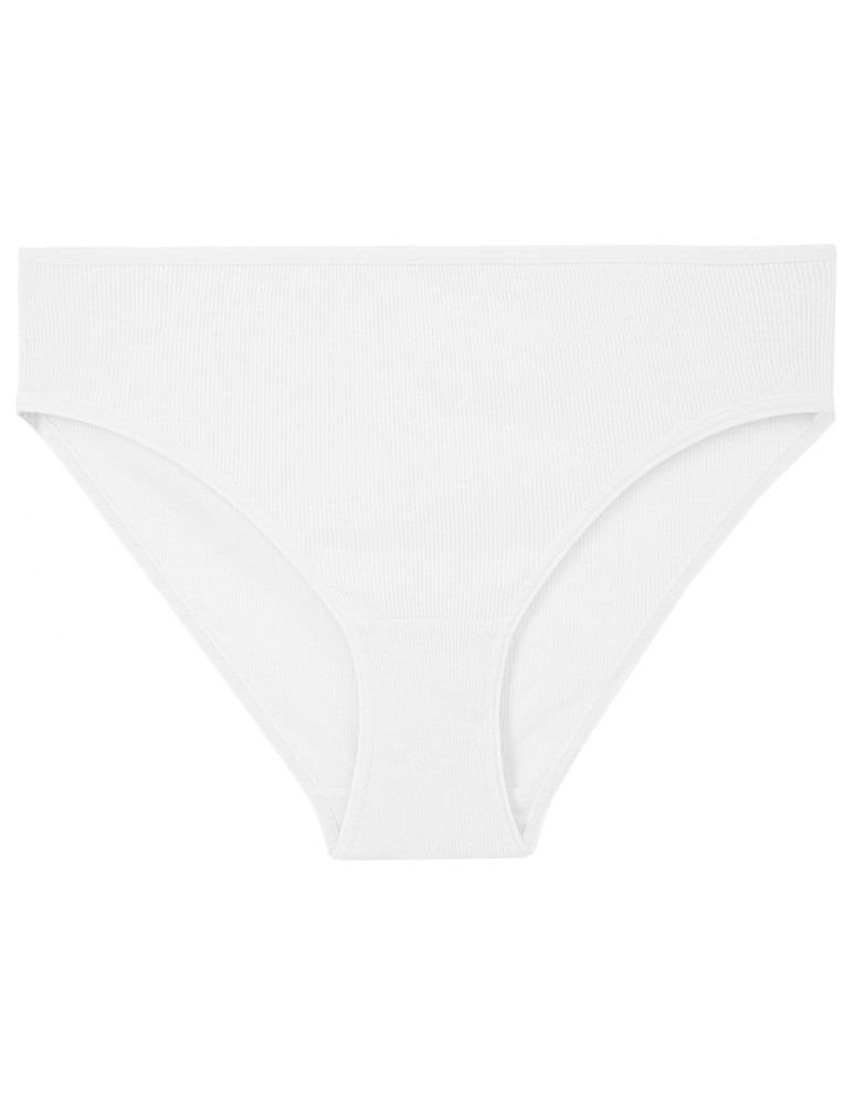 Majtki figi - Majtki damskie prążkowane bikini bawełniane o klasycznym kroju 3-pak WIELOKOLOROWY  - produkt moraj.pl 4