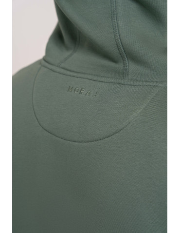 Bluzy dresowe - Bluza dresowa męska wygodna gruba rozpinana z kapturem ocieplana ZIELONY - produkt 7