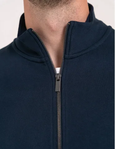 Męska bluza casual 100% bawełniana ze stójką zapinana na zamek - produkt 2