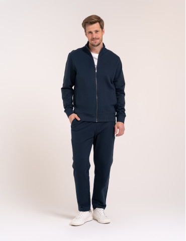 Męska bluza casual 100% bawełniana ze stójką zapinana na zamek